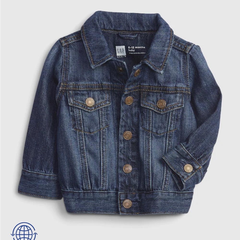 Gap Baby 100% Organic Cotton Denim Jacket - Dark Wash 0-6 Months
